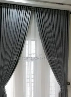 Two Pair of Grey Modern Curtains