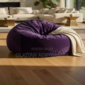 Purple Beanbag Modern Sofa Removable and Washable Cover Large