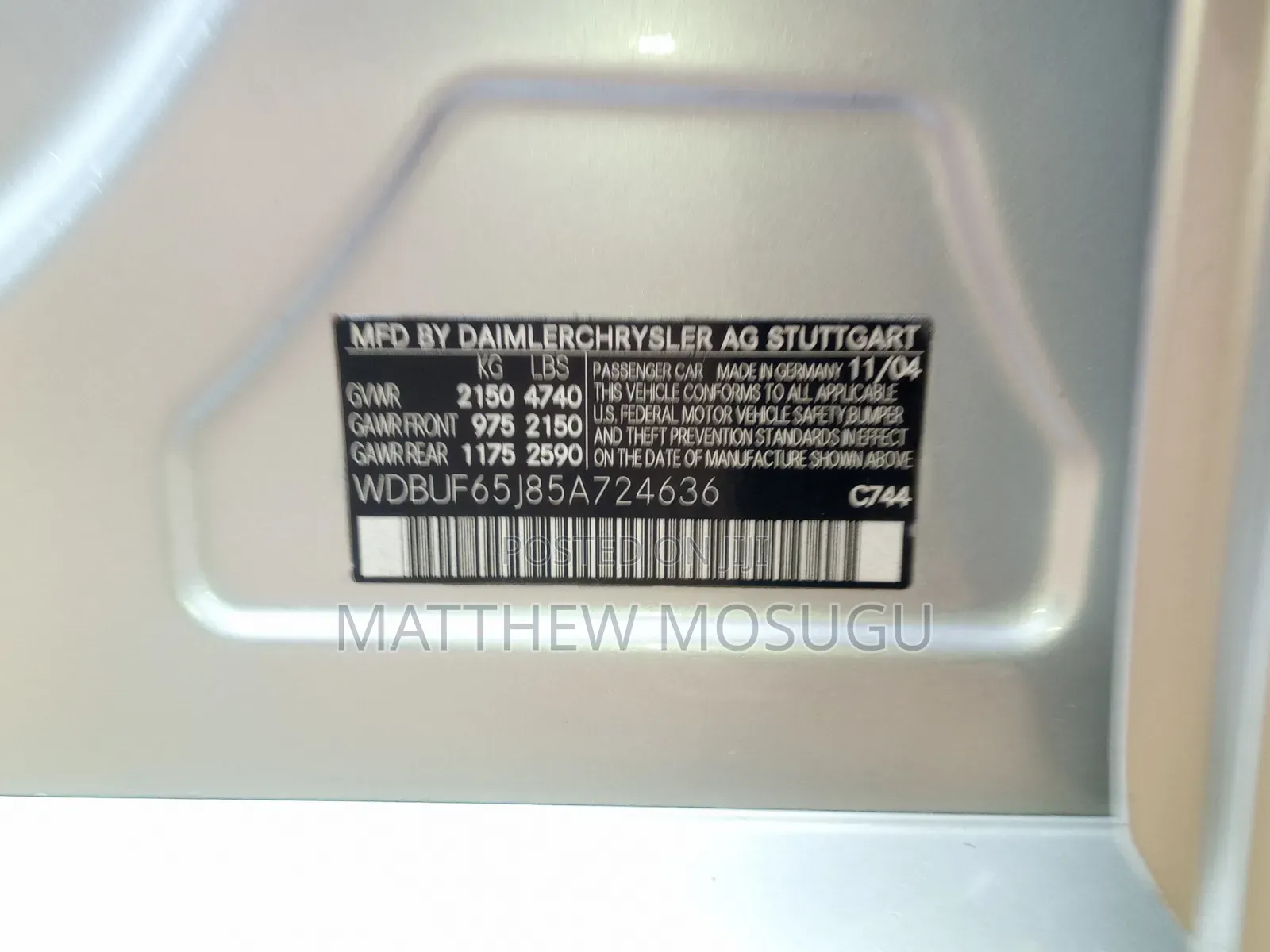 Mercedes-Benz E320 2005 Silver