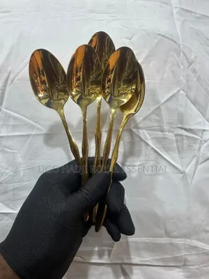 Luxury Gold Plated Stainless Steel Table Spoons - Set of 6