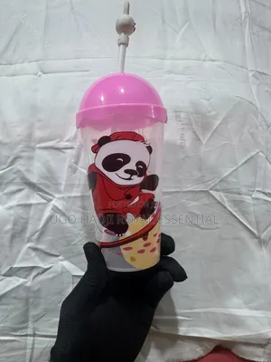 Cute Kids Cartoon Panda Sipper Cup With Straw Dome Lid