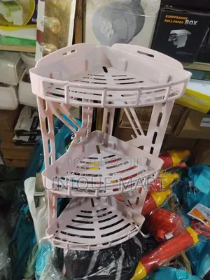 Quality PinK Plastic Corner Rack for Bathrooms and Kitchens