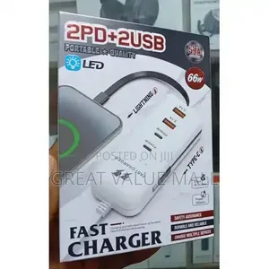 66W Multi-Port Fast Charger Hub (2 PD + 2 USB