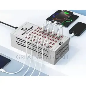 200w 50-Port USB Power Charging Station With Air Ventilator Fan