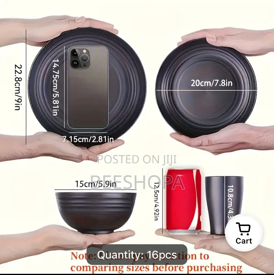 16 Pieces Plastic Dinner Set
