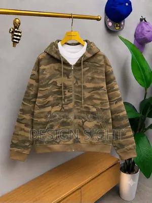 Camouflage Zip-Up Hoodie.