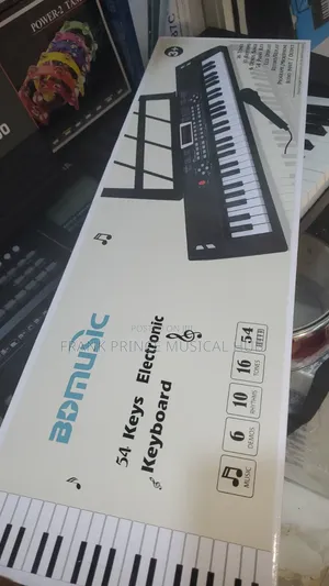 BD Music 54-Key Electronic Keyboard Piano Microphone Sheet Stand