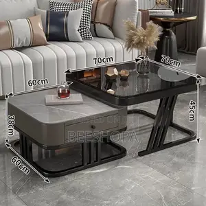 Mable and Glass Top Center Table