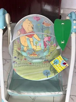 Disney Winnie the Pooh Baby Swing! With Mosquito Net Storage Basket