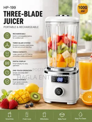 Portable Rechargeable 3-Blade Juicer Blender