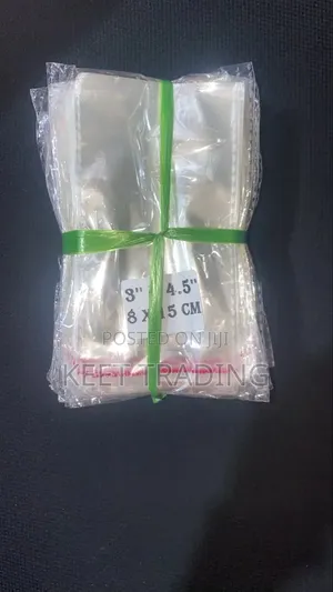 3 × 4.5 Glass Nylon Bags (8 × 15 Cm) – Transparent Nylon in Lagos
