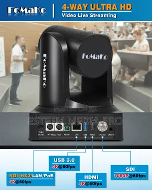 FoMaKo K800N NDI HX3 PTZ Camera With 20x Optical Zoom (Black)