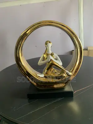Gold White Yoga Meditation Figurine