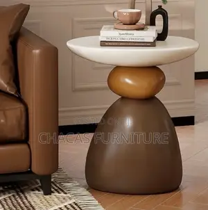 Ancient Modern Pebble Side Stool - Designer Sculptural End Table.