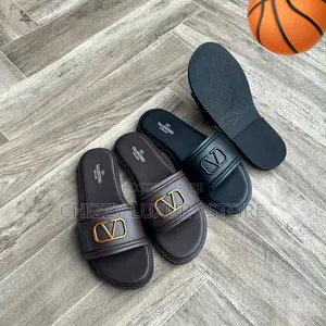 Valentino Garavani Quality Luxury Men Genuine Leather Slippers