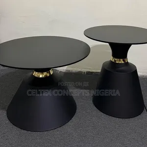 2 In1 Black Matte Round Centre Table