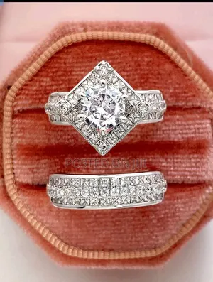 2pcs/Set Cubic Zirconia Inlaid Ring Set