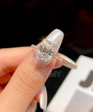 4 Carat Emerald Cut Moissanite Engagement Ring
