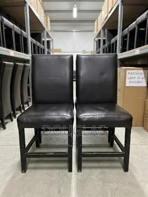 Used Black Leather High Back Restaurant Chairs
