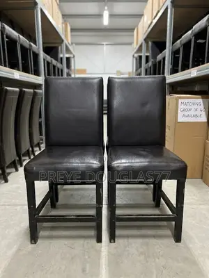 Used Black Leather High Back Restaurant Chairs
