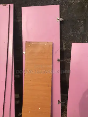 Dismantled Wardrobe MDF Boards 6pcs Pink With Hinges for Reuse