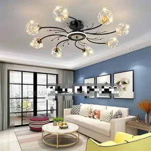 New Living Room Fan Ceiling Lamp Creative Starry Sky Warm Romantic