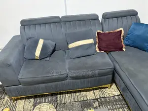 Grey L-Shaped 3-Seater Sofa