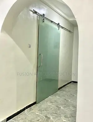 Frameless Frosted Glass Sliding Barn Door