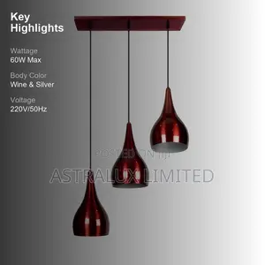 PHILIPS Blithe 3 Head Pendant Wine and Silver