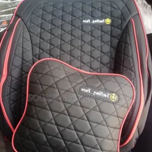 Black Redline Smilley Face Luxury Full Cover Car /SUV Seat Cover