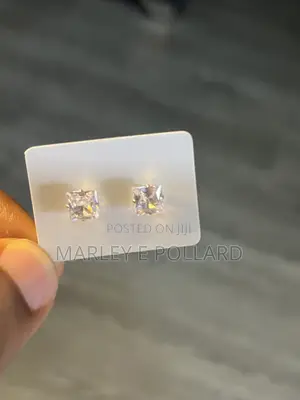 Gold Silver Synthetic Diamond Stimulant Party Square Round Earrings