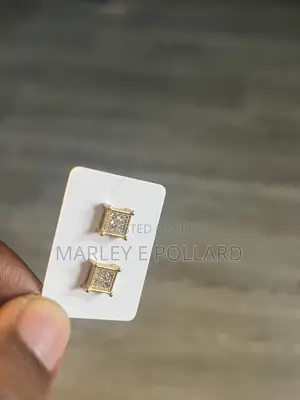 Fashion 14kt Gold Plated Zirconia Piercing Earrings Studs