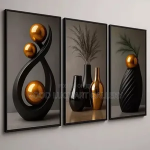 Framed Black Abstract Wall Art