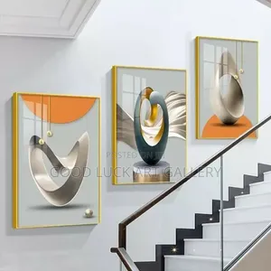Framed Black Abstract Wall Art