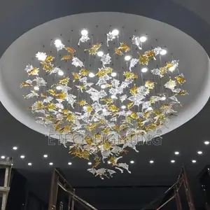 Chandelier Luxury Glass High Ceiling Pendant Lights Modern Light
