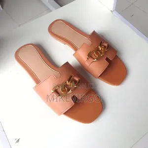 Female Sleek Leather Slippers