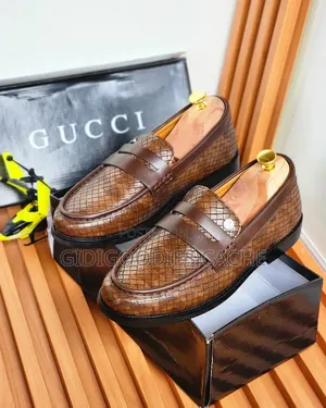 Men's Woven Leather Penny Loafers in Size 40-46