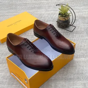 Men’s Premium Burgundy Leather Lace-Up Oxford Formal Dress Shoes