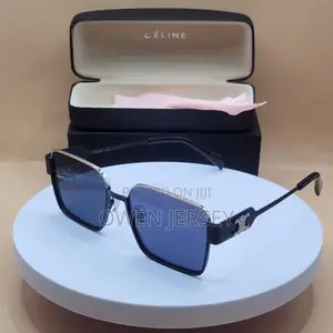 CÉLINE Black Silver Frame Sunglasses.