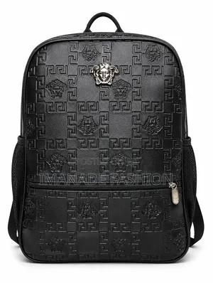 Black Embossed Luxury Backpack – Stylish, Durable Versatile