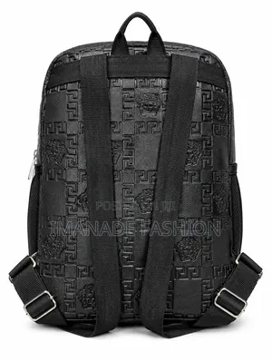 Black Embossed Luxury Backpack – Stylish, Durable Versatile