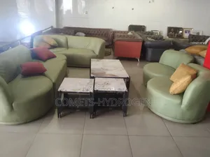 Modern Curved Modular Luxury Sofa Set With Marble Nesting Tables