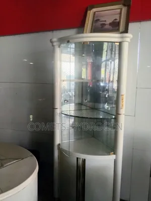 Luxury White Corner Glass Display Cabinet Wine Bar
