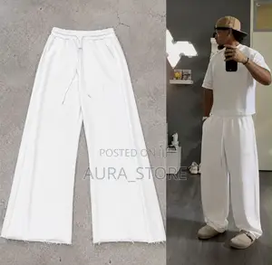 Wide-Leg Puddle Sweatpants