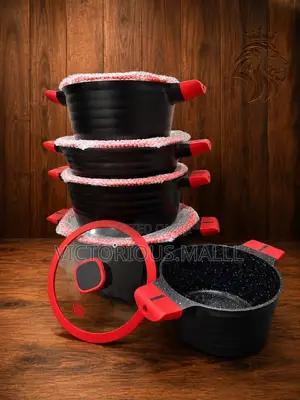 10 Pieces Non Stick Granite Cookware Pot Set With Glass Lids