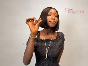 Bone Straight 8-Inch Human Hair Wig – 5x5 Closure, Pay on Delivery