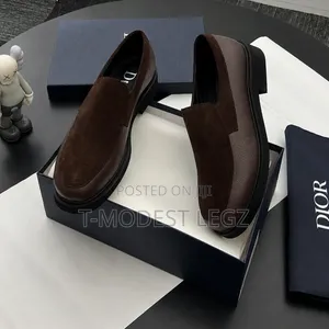 Brown Suede+faux Leather Italian Dior Single Sole Shoes
