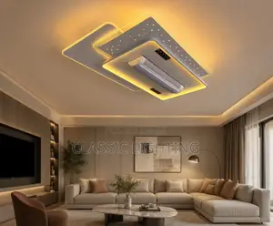Nordic Quiet Invisible Leafless Electric LED Ceiling Fans Lamp Remote