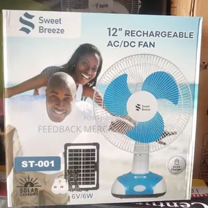 Sweet Breeze Rechargeable Table Fan "12" Inches.