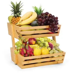 2 Layers Wooden Fruit Rack